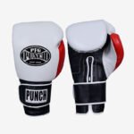 White Red & Black premium leather hand crafted boxing glove