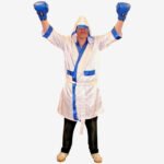 Boxing Gown  White & Blue